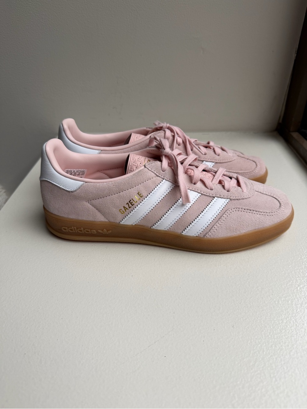 adidas Gazelle Women’s Pink Suede with White Stripes